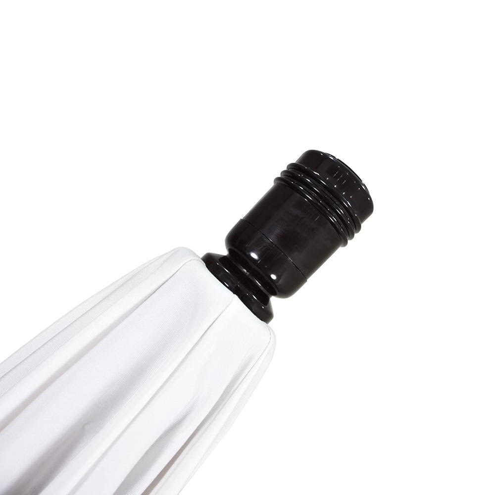 White 9 ft. Olefin Market Umbrella with Auto Tilt J22242