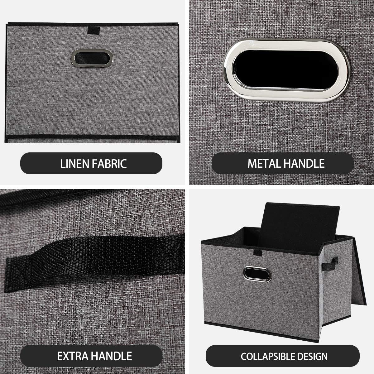 Collapsible Storage Boxes with Lids, Fabric Foldable Storage Container, Pack of 2 Z703