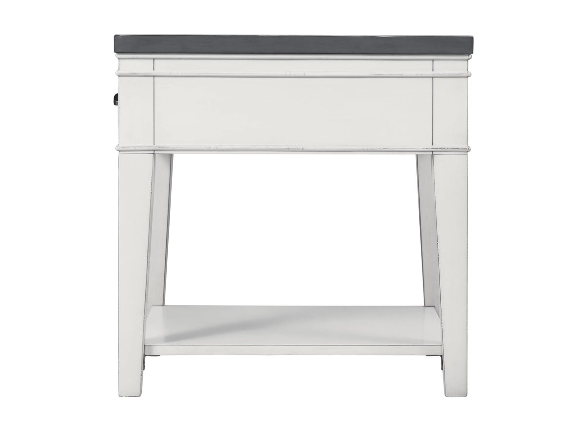 White and Grey 1 Drawer End Table Q4175