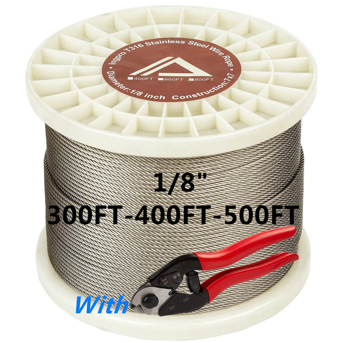 316 Stainless Steel Cable Wire Rope 7x7 500FT G249411