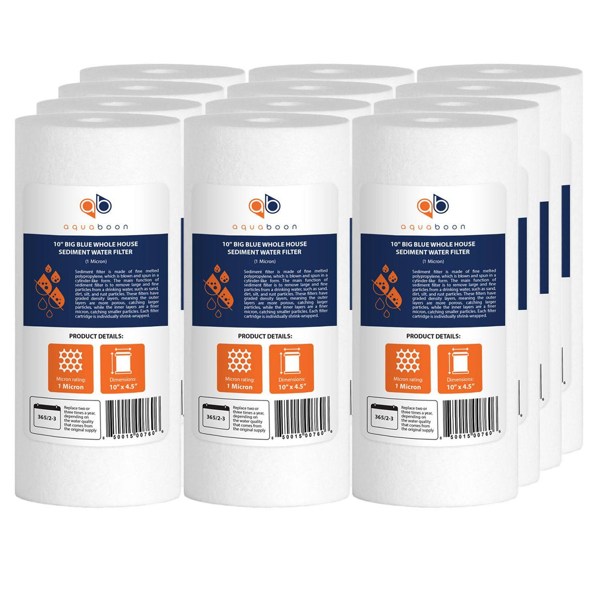10 inch x 4.5 inch 1 Micron Sediment Water Filter G433
