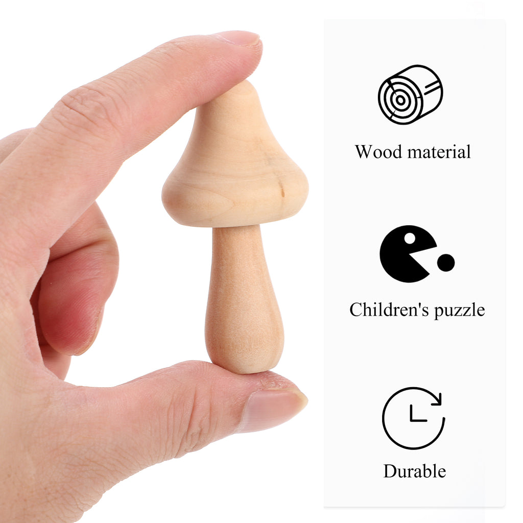 20 Pcs Wooden Mushroom Peg Dolls Set E226
