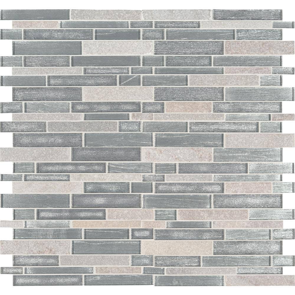 Glass Stone Mesh-Mounted Mosaic Tile I199167