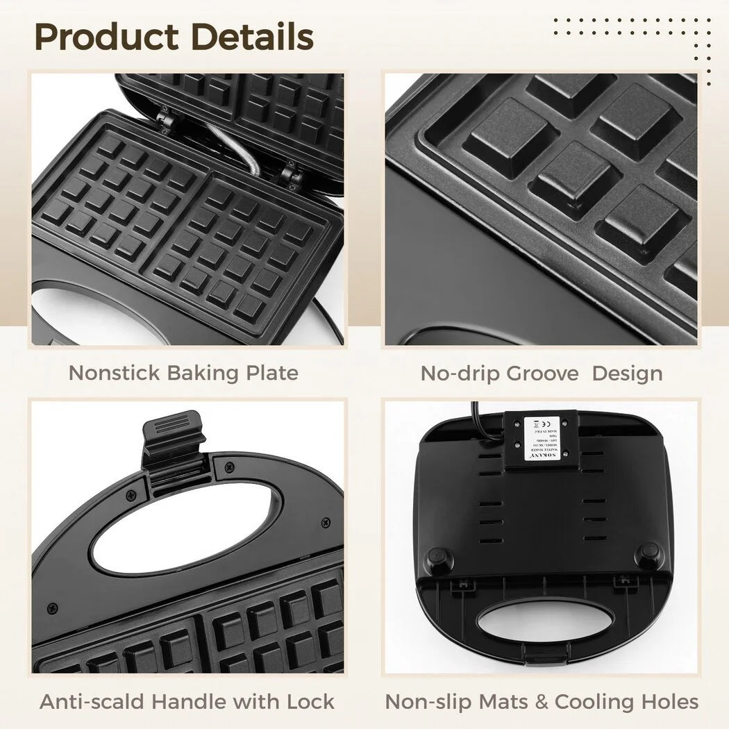 Nonstick Waffle Maker with Indicator Lights L86181