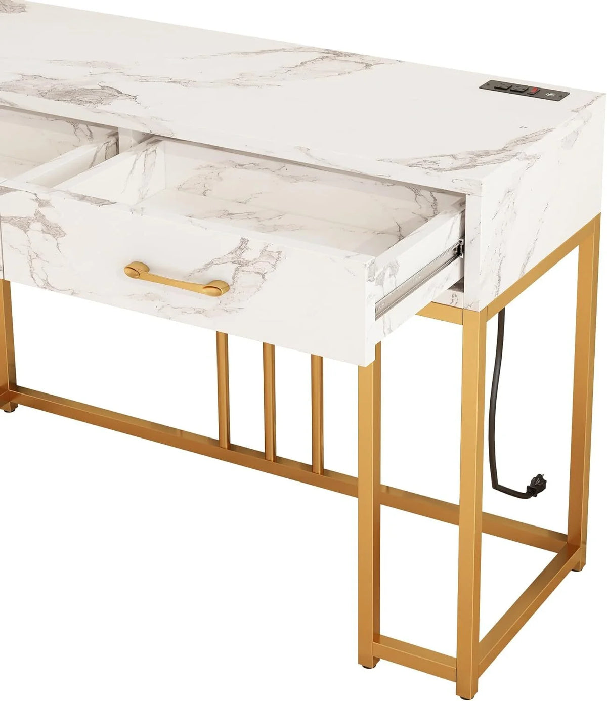 Marble White 2 Drawer Console Table Z62194