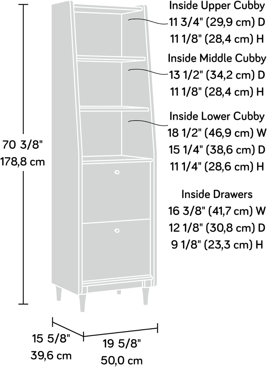 Narrow Bookcase Z9432