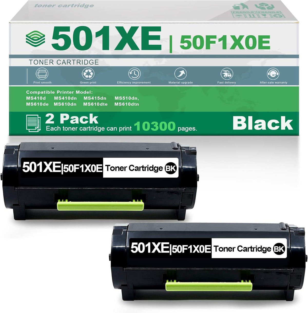 2 Pack Black High Yield Toner Cartridge K1992