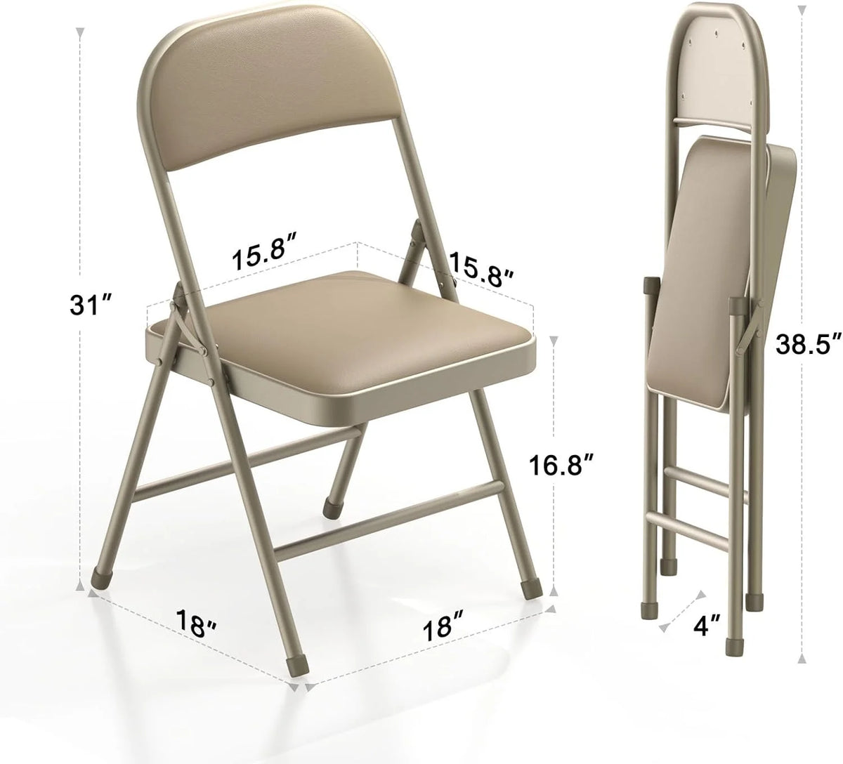 4 Pack Black Padded Folding Chairs N99650