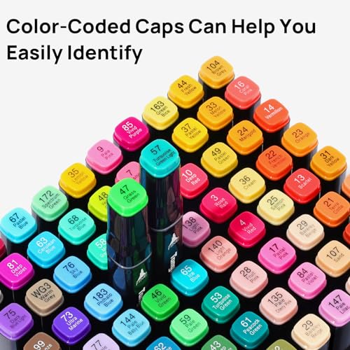 60 Colors Alcohol Markers, Double Tip, with Organizing Case K99234