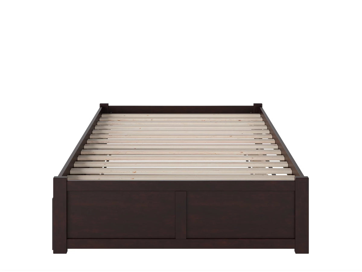 Full Platform Bed with Trundle Bed in Espresso J86961