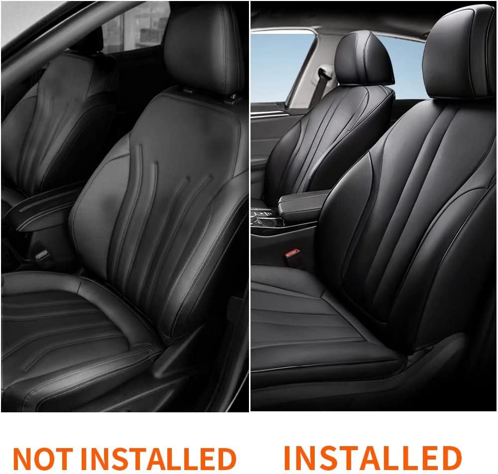 Black Faux Leather Front Seat Covers for Ford Escape N95356