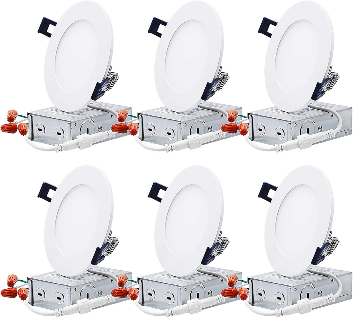 4 Inch 10.5W Ultra-Thin LED Recessed Light, Pack of 6 Q4486