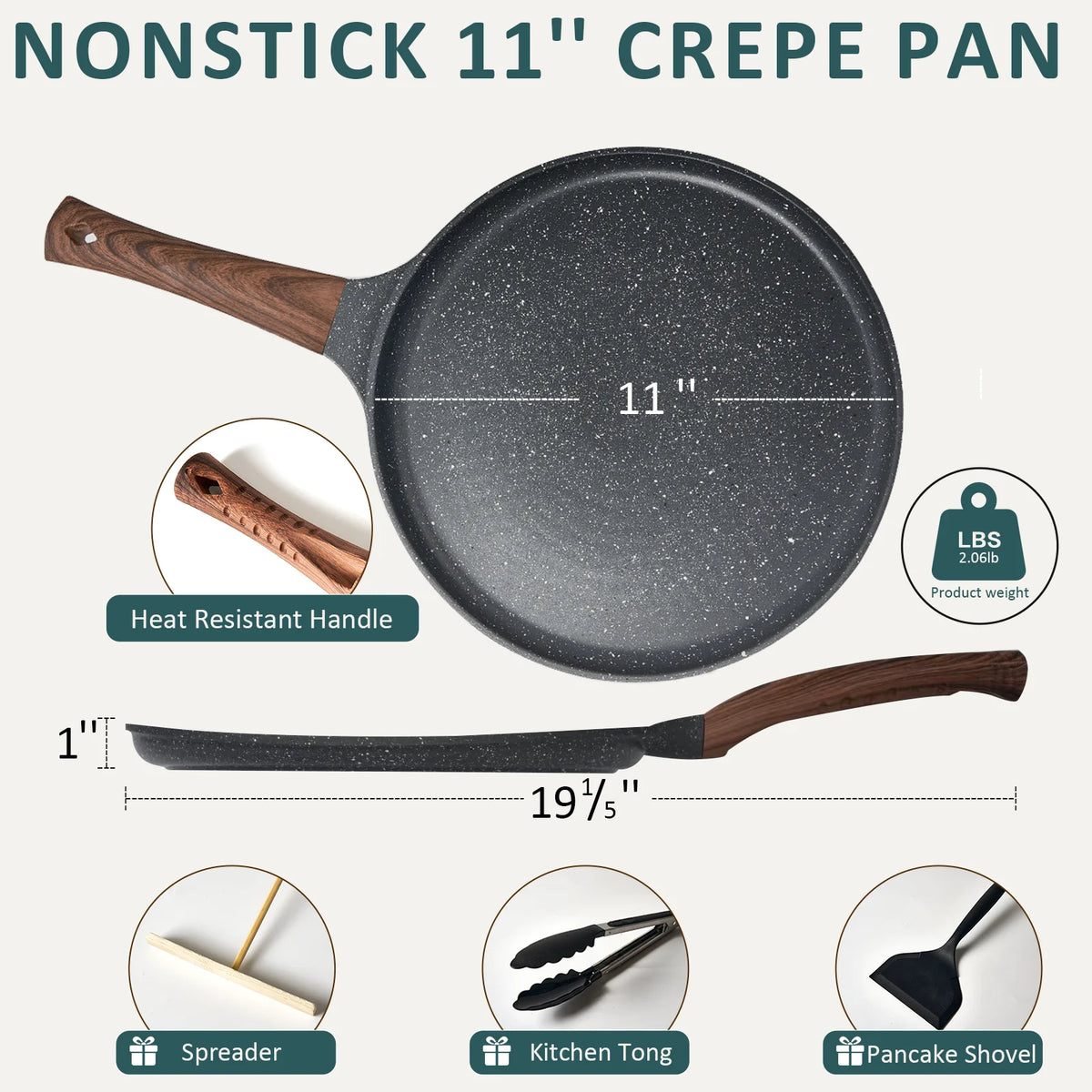 11 inch Nonstick Cast Aluminum Crepe Pan U495