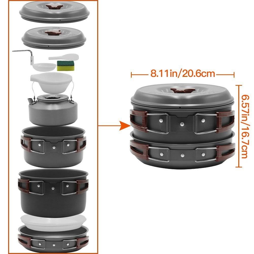 13 Piece Camping Cookware Mess Kit Y298474