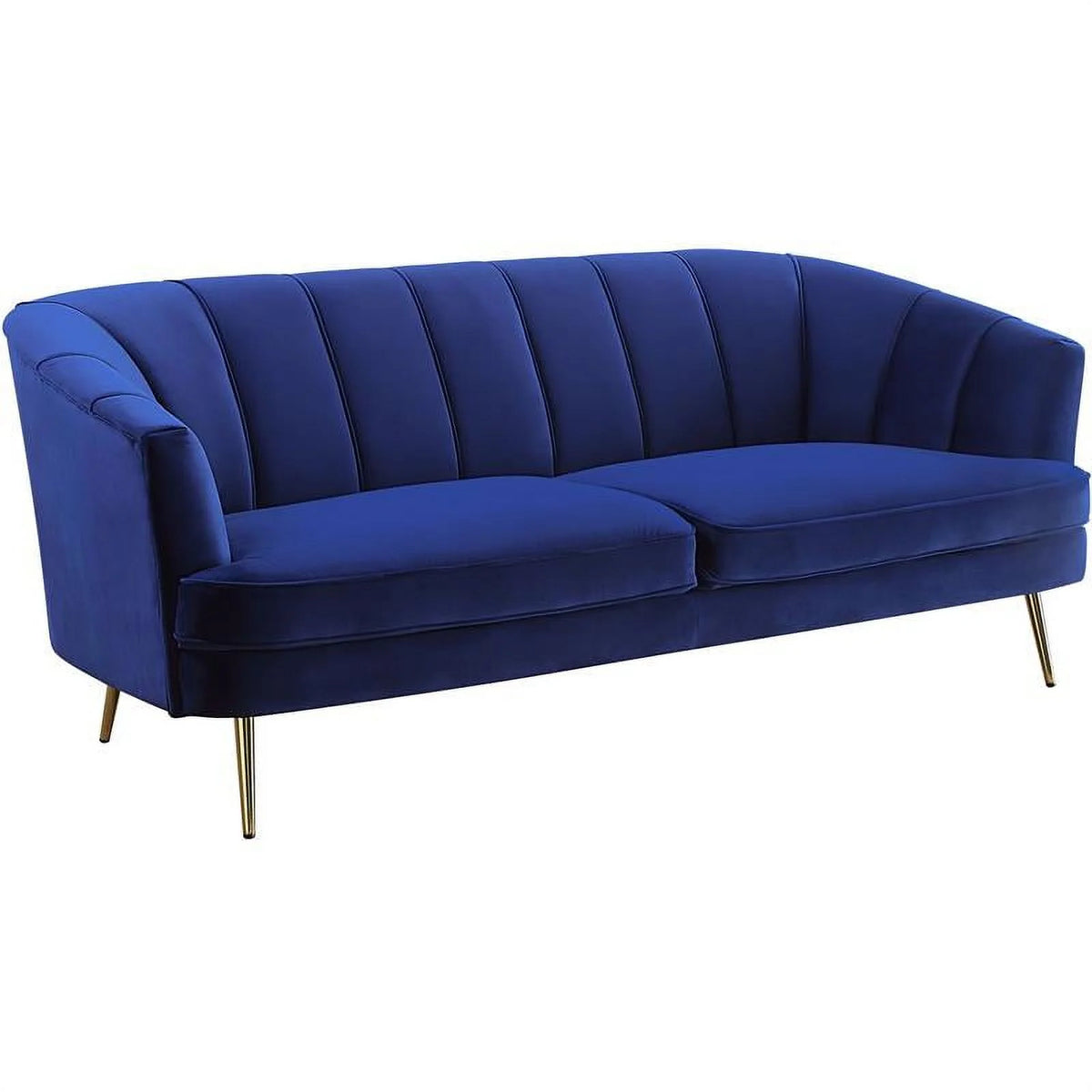 Blue Velvet Fabric Sofa K330315