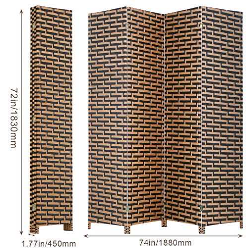 4 Panel Folding Wooden Room Divider M2533