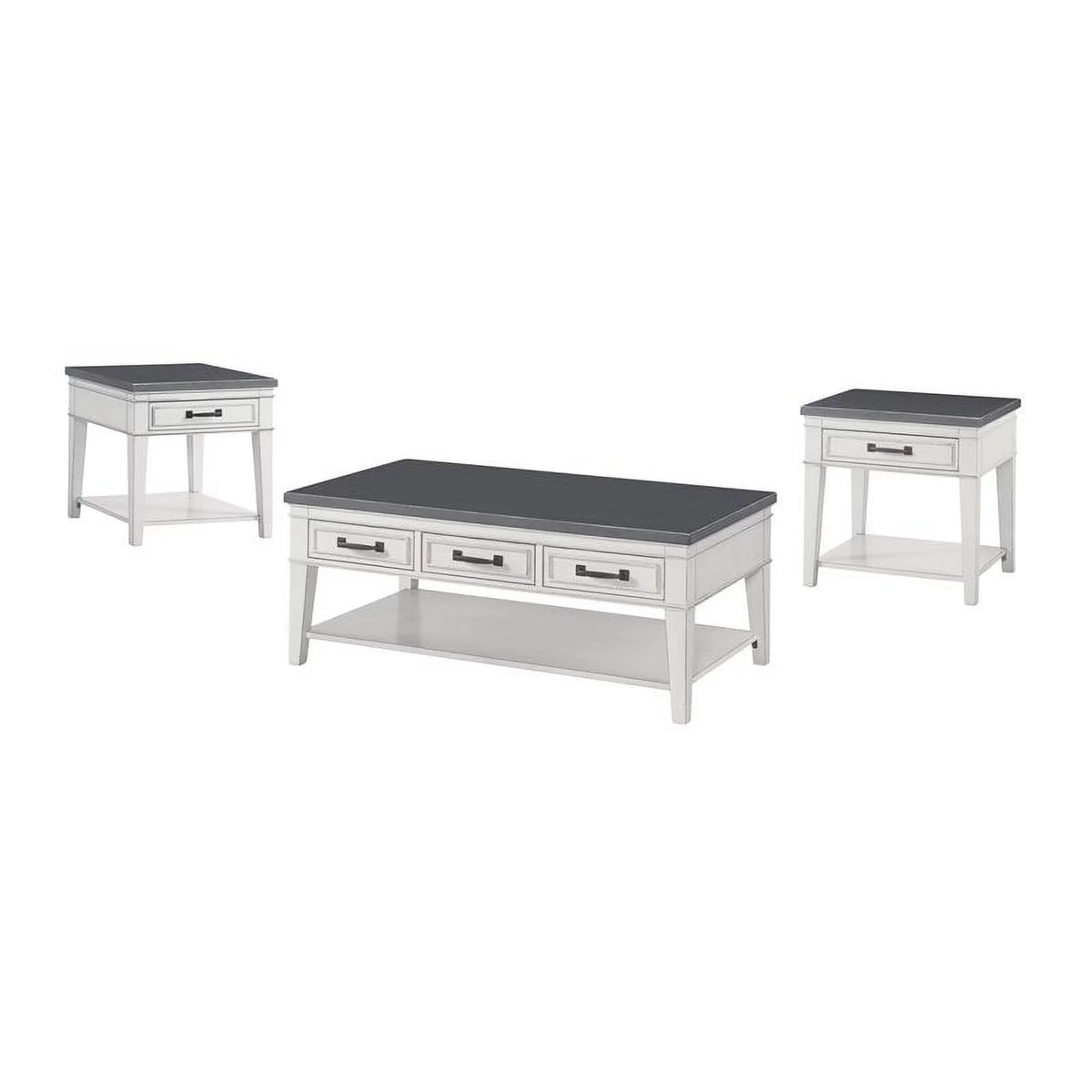 White and Grey 1 Drawer End Table Q4175