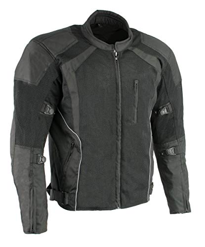 Black Armored Mesh Motorcycle Jacket U771