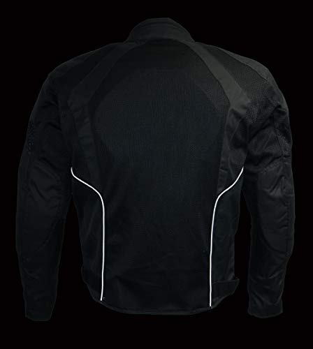 Black Armored Mesh Motorcycle Jacket U771