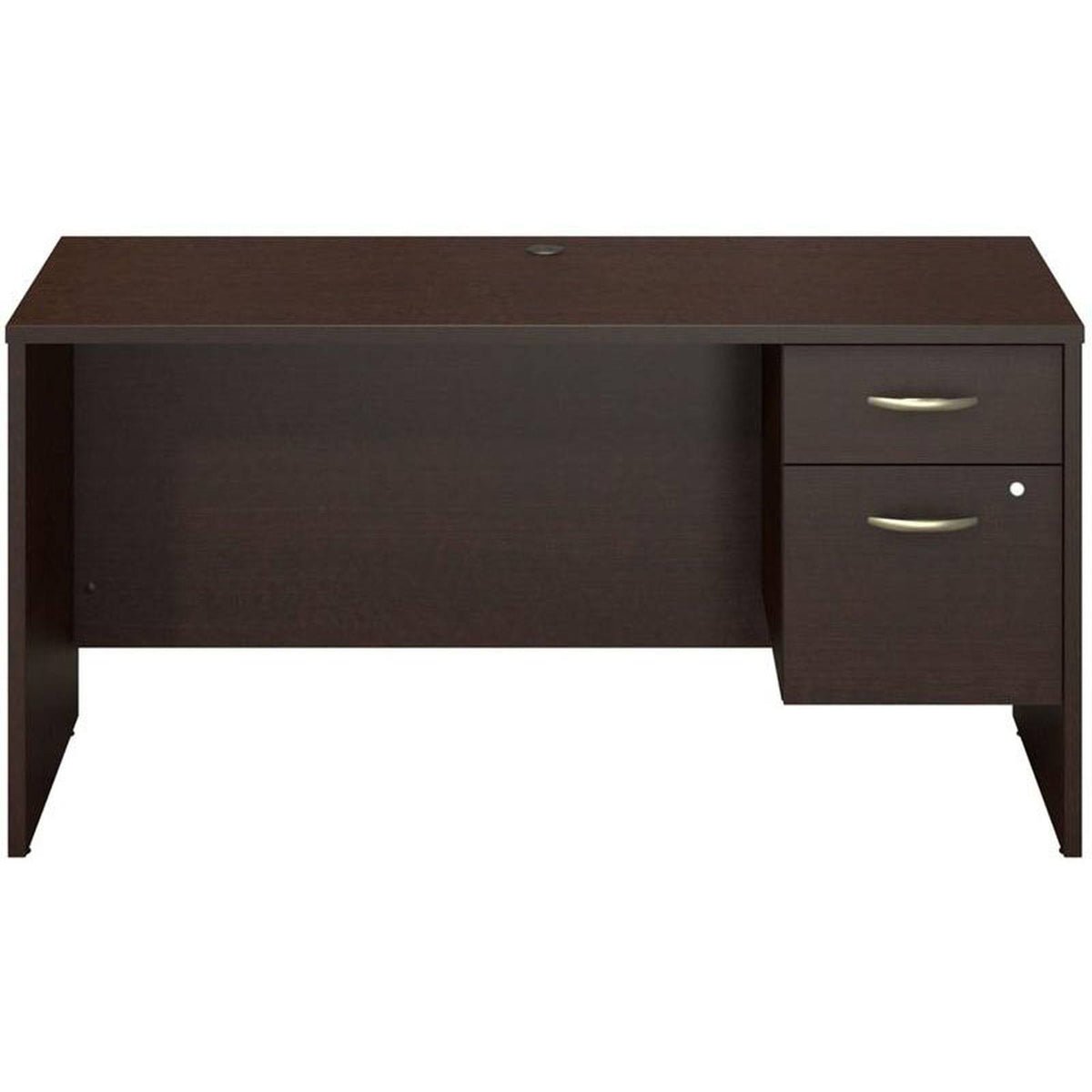Mocha Cherry Office Desk with Pedestal W35290