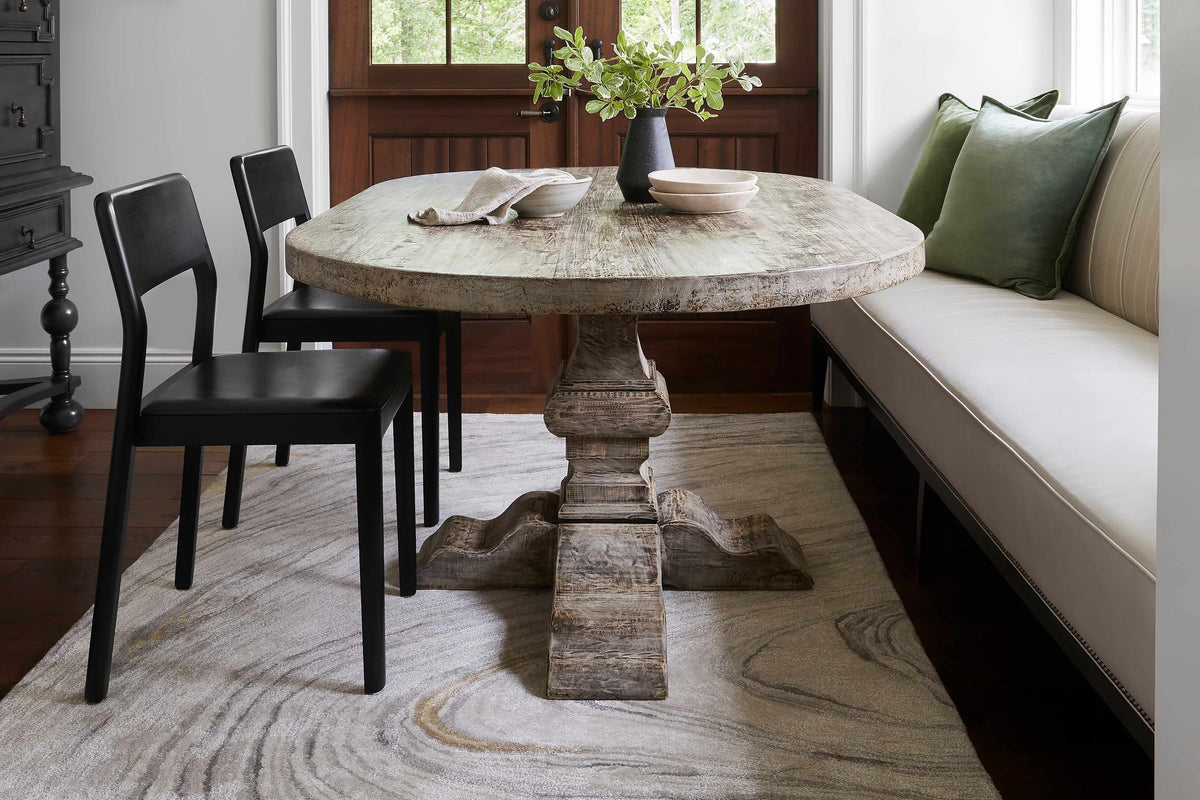 Gray Brown Round Area Rug P860786