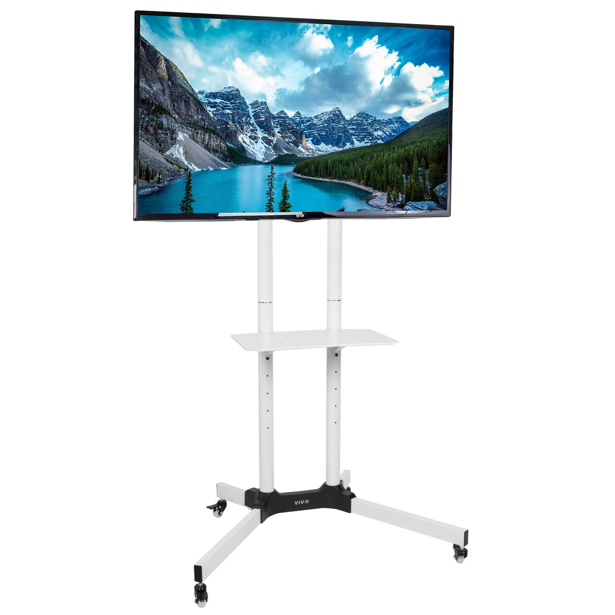 Mobile TV Cart for 32 to 65 LCD LED Plasma Flat Panel Stand - White N7245