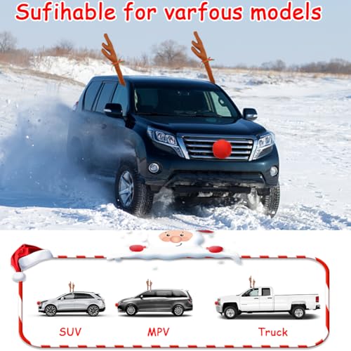 Reindeer Antlers & Nose Christmas Car Decorations T1430
