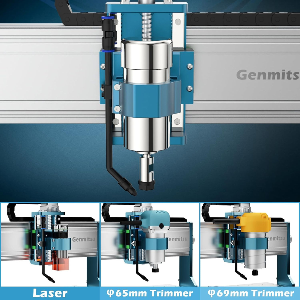 CNC Router Machine with Dust Shoe for 52mm Diameter Motor V846