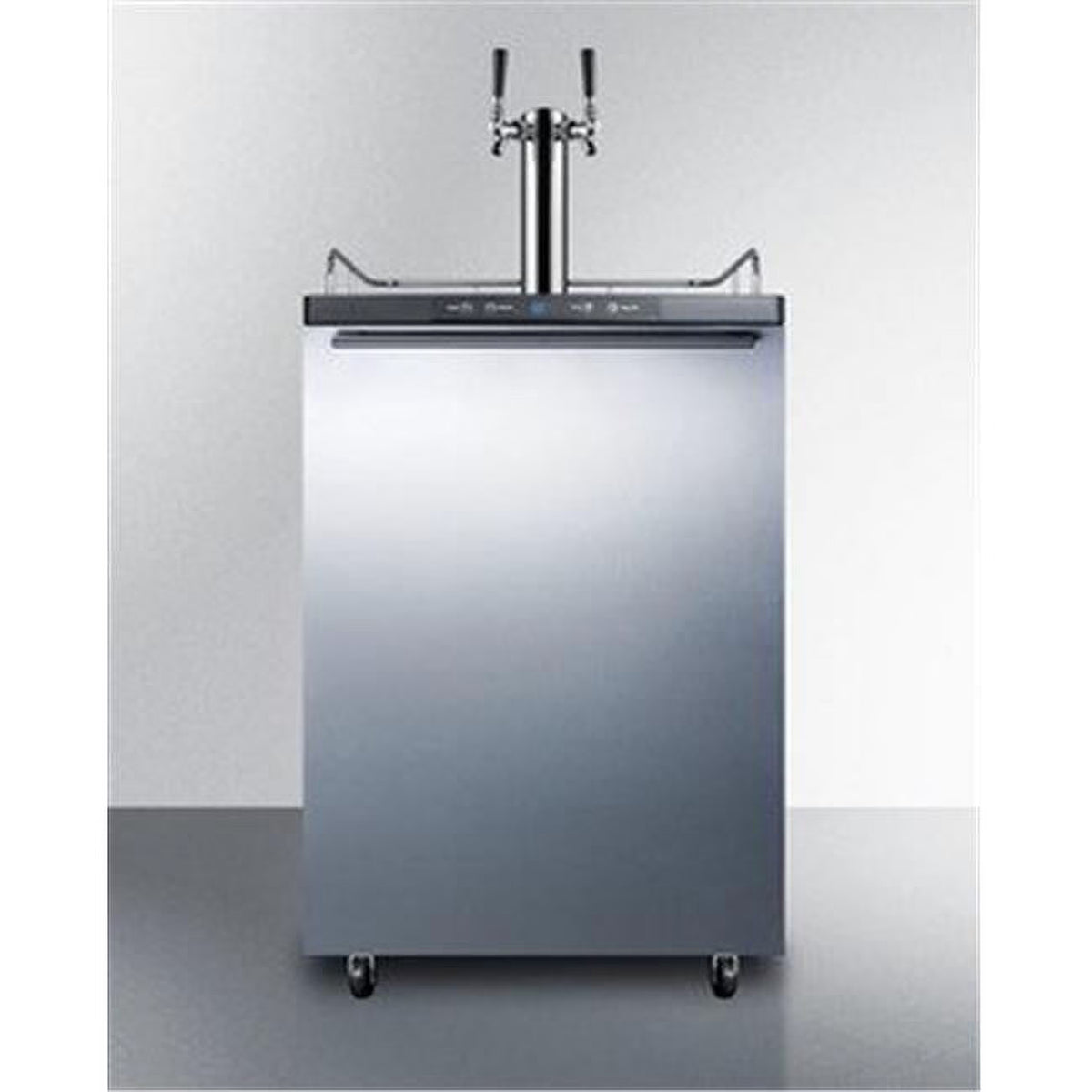 Black Electronic Beer Dispenser Cabinet with Digital Thermostat Dual Tap System R5505