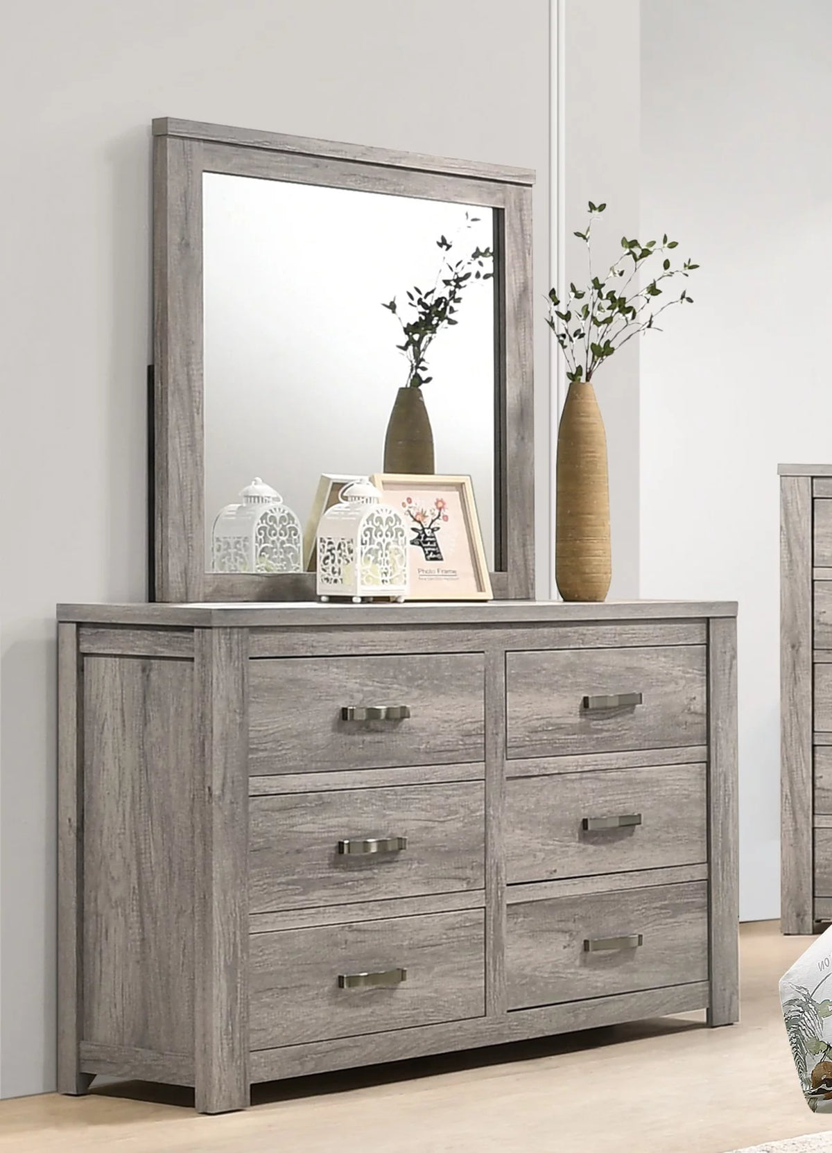 Beige Polyfiber 4pc Bedroom Set V56904