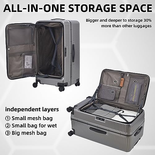 White 29 Inch Lightweight Hardshell ABS+PC Checked Luggage with TSA Lock L438763