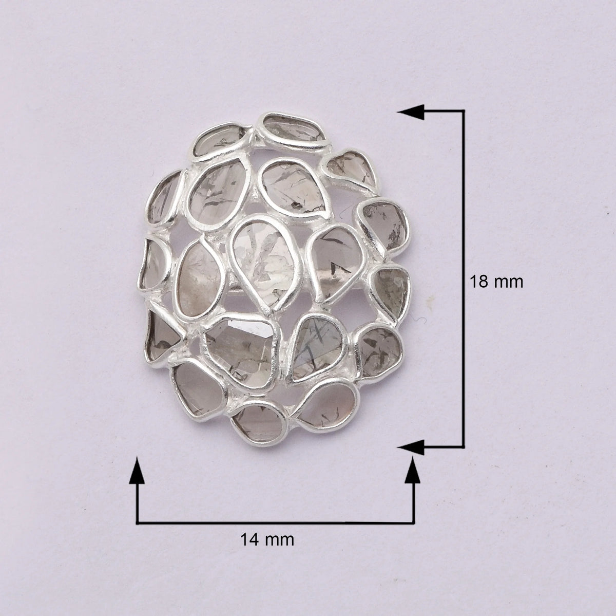 1.50 CTW Natural Diamond Polki Cluster Studs 925 Sterling Silver Earrings R123