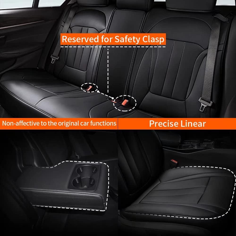 Black Faux Leather Front Seat Covers for Ford Escape N95356