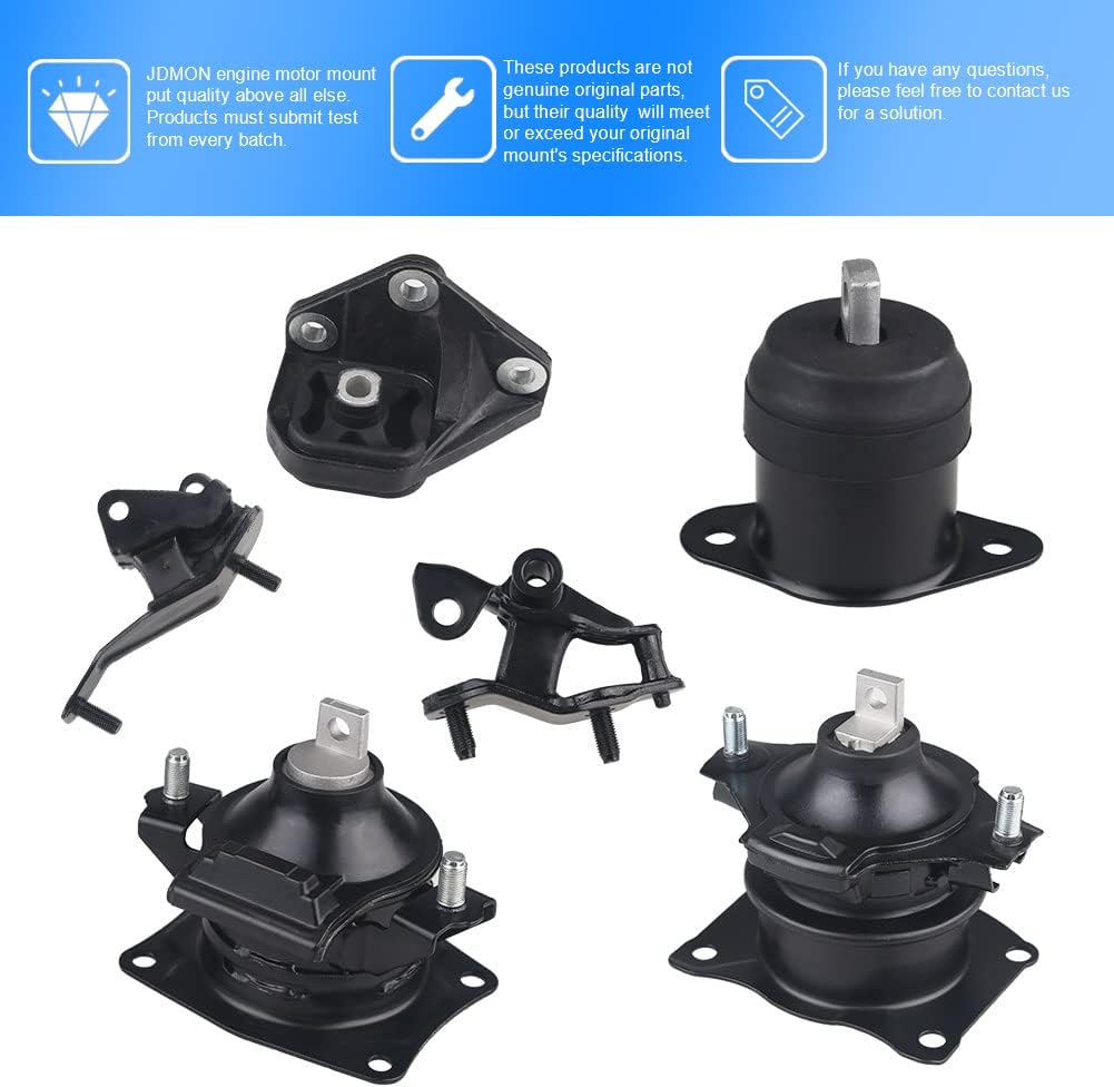 6Pcs Engine Motor Mount Transmission Mount for Honda Accord 2.4L 2003-2007 H506134