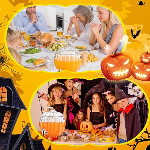 1.7 Gallon Glass Pumpkin Drink Dispenser with Lid M706378
