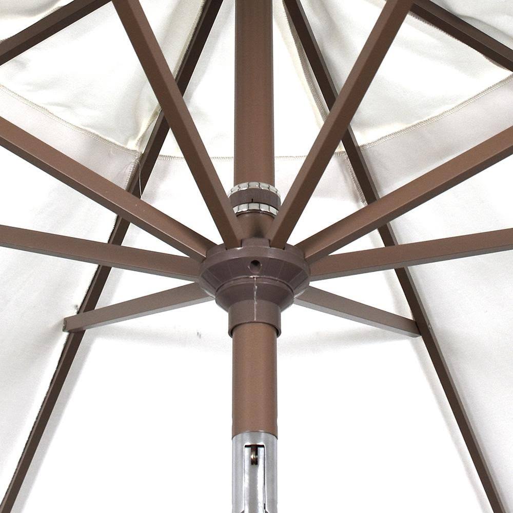 White 9 ft. Olefin Market Umbrella with Auto Tilt J22242