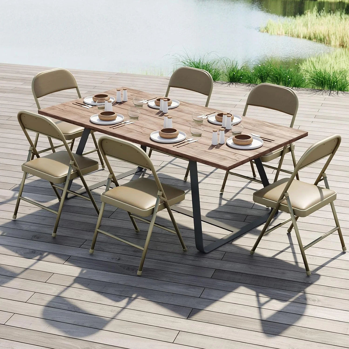 4 Pack Black Padded Folding Chairs N99650