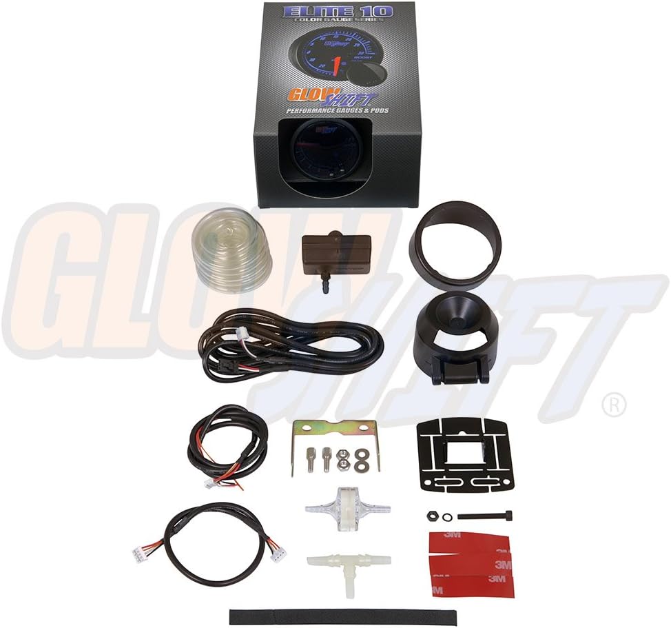 Black Dial Tinted Lens 2-1/16 52mm Boost Vacuum Gauge Kit E6535