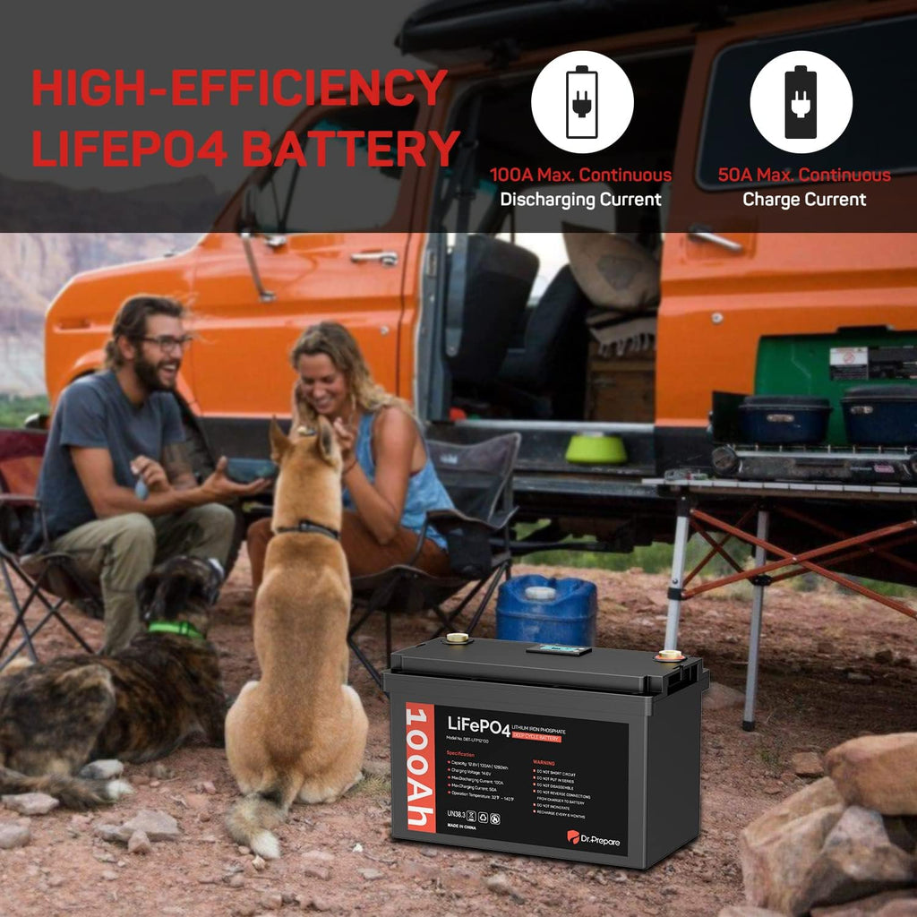 12V 100Ah LiFePO4 Lithium Deep Cycle Battery with Monitor Screen R909889