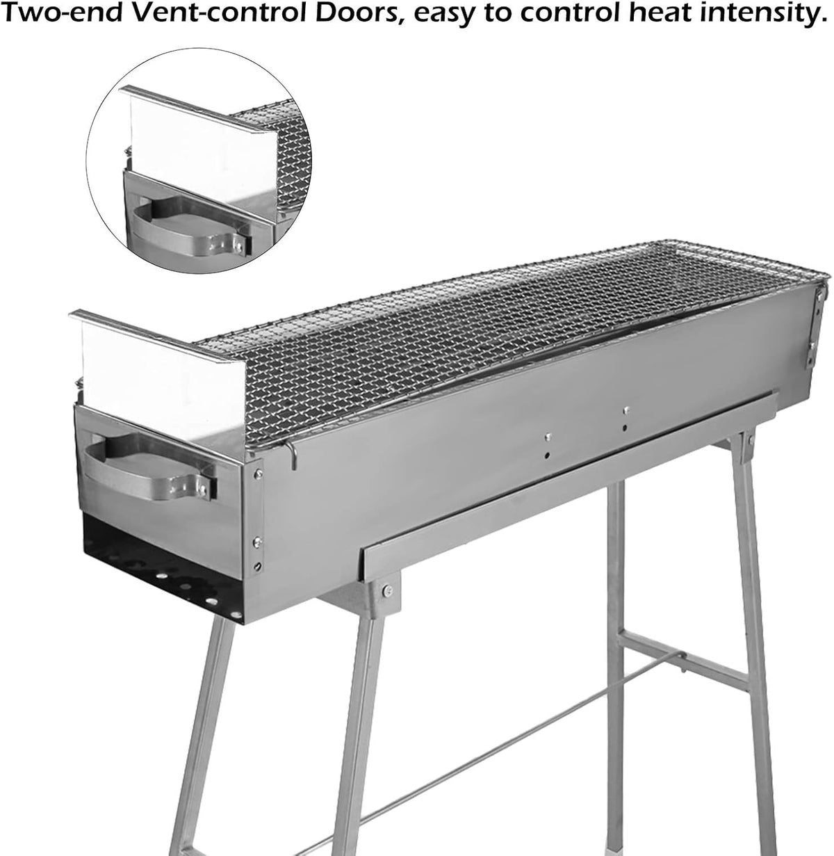 Portable Stainless Steel Folding Charcoal Grill N7056
