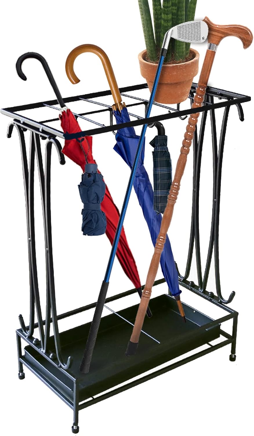 10 Slots Umbrella Rack with Removable Drip Tray Z102