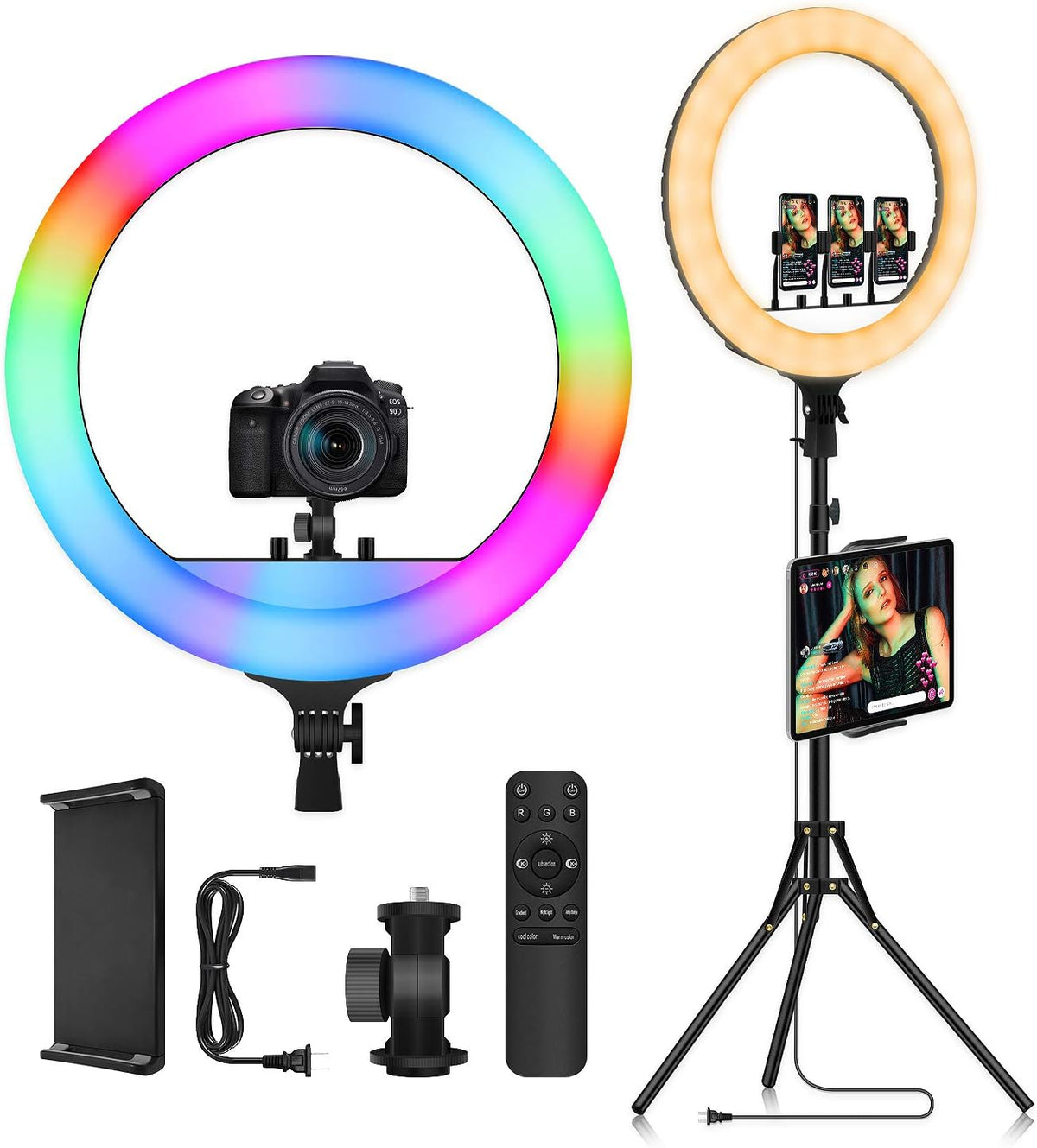 18 LED RGB Ring Light with Tripod L6209
