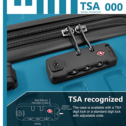 5 Piece Expandable Hard Shell Luggage Set with Spinner Wheels and TSA Lock F9878