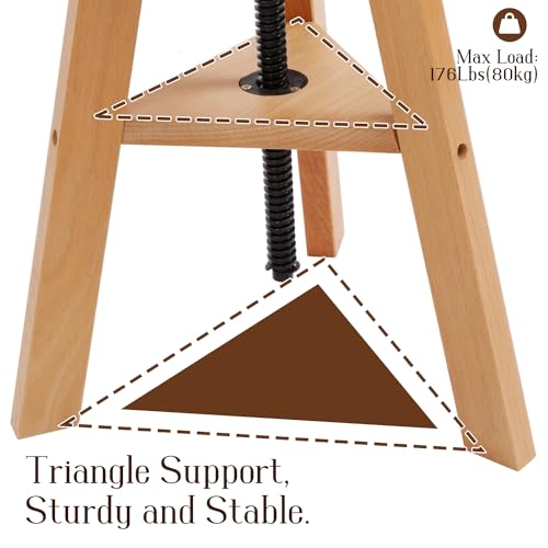 Natural Solid Beech Wood Swivel Stool C295946