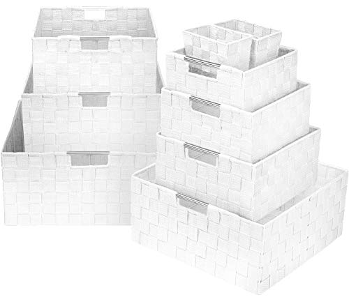 Set of 9 Beige Storage Baskets J898