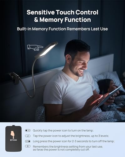 LED Desk Lamp with Clamp, 3-Level Dimmable, Flexible Gooseneck P314