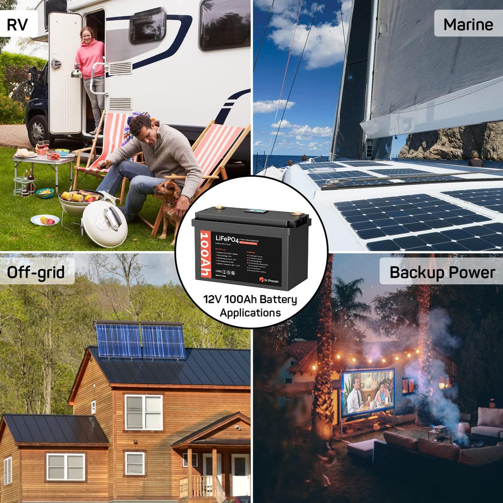 12V 100Ah LiFePO4 Lithium Deep Cycle Battery with Monitor Screen R909889