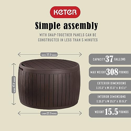 37 Gallon Brown Outdoor Storage Deck Box N137