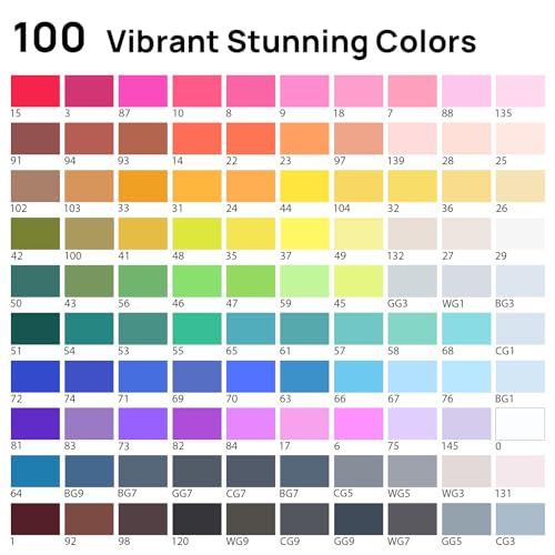 60 Colors Alcohol Markers, Double Tip, with Organizing Case K99234