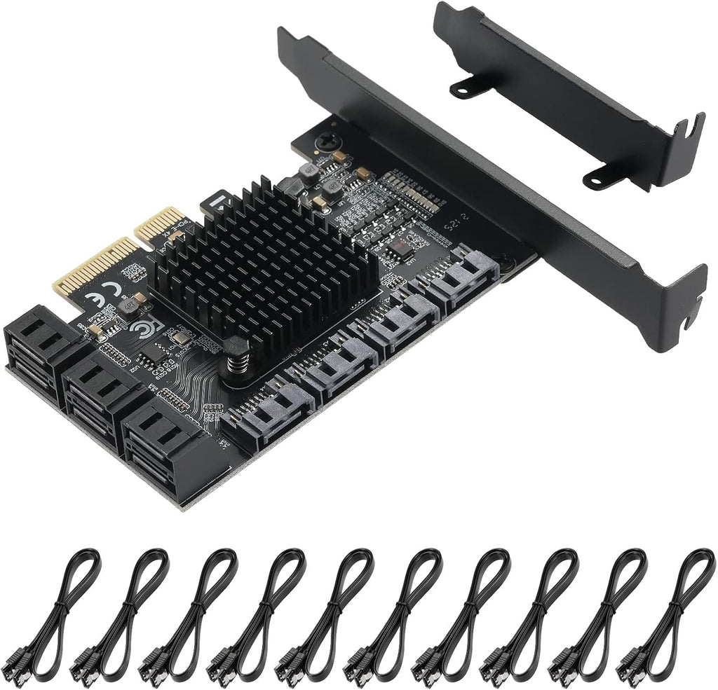 4X PCIE SATA Card 16 Ports with 16 SATA Cables Q862